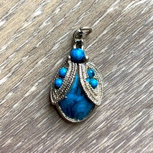 Beetle Scarab Faux Turquoise Pendant
